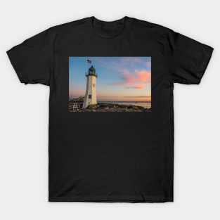 Scituate Lighthouse Scituate Massachusetts South Shore at Sunrise T-Shirt